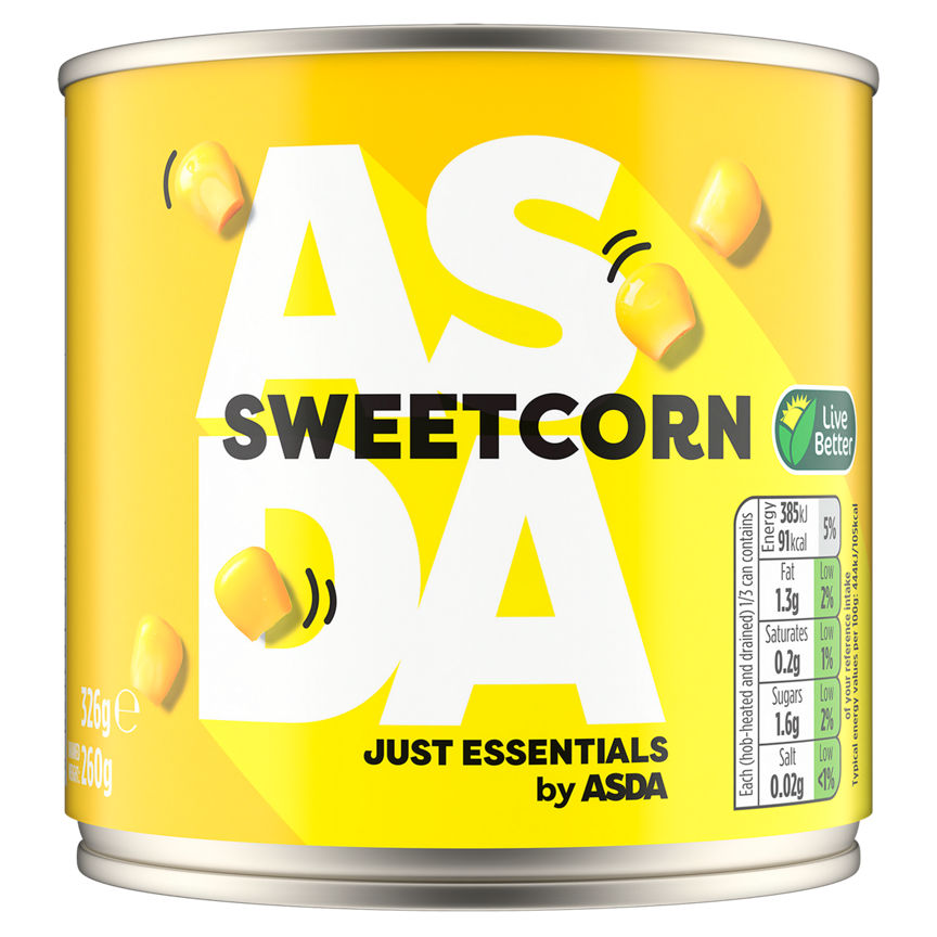 JUST ESSENTIALS by ASDA Sweetcorn in Water GOODS ASDA   