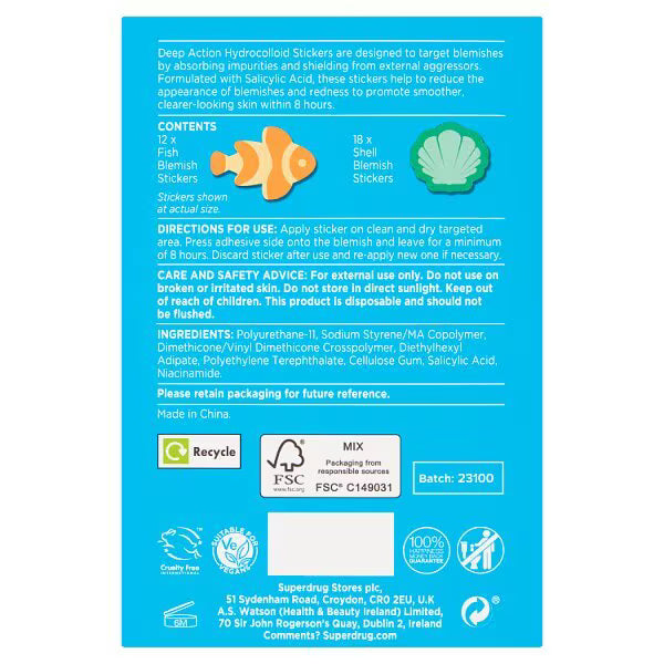 Deep Action blemish patches salicylic acid - British product