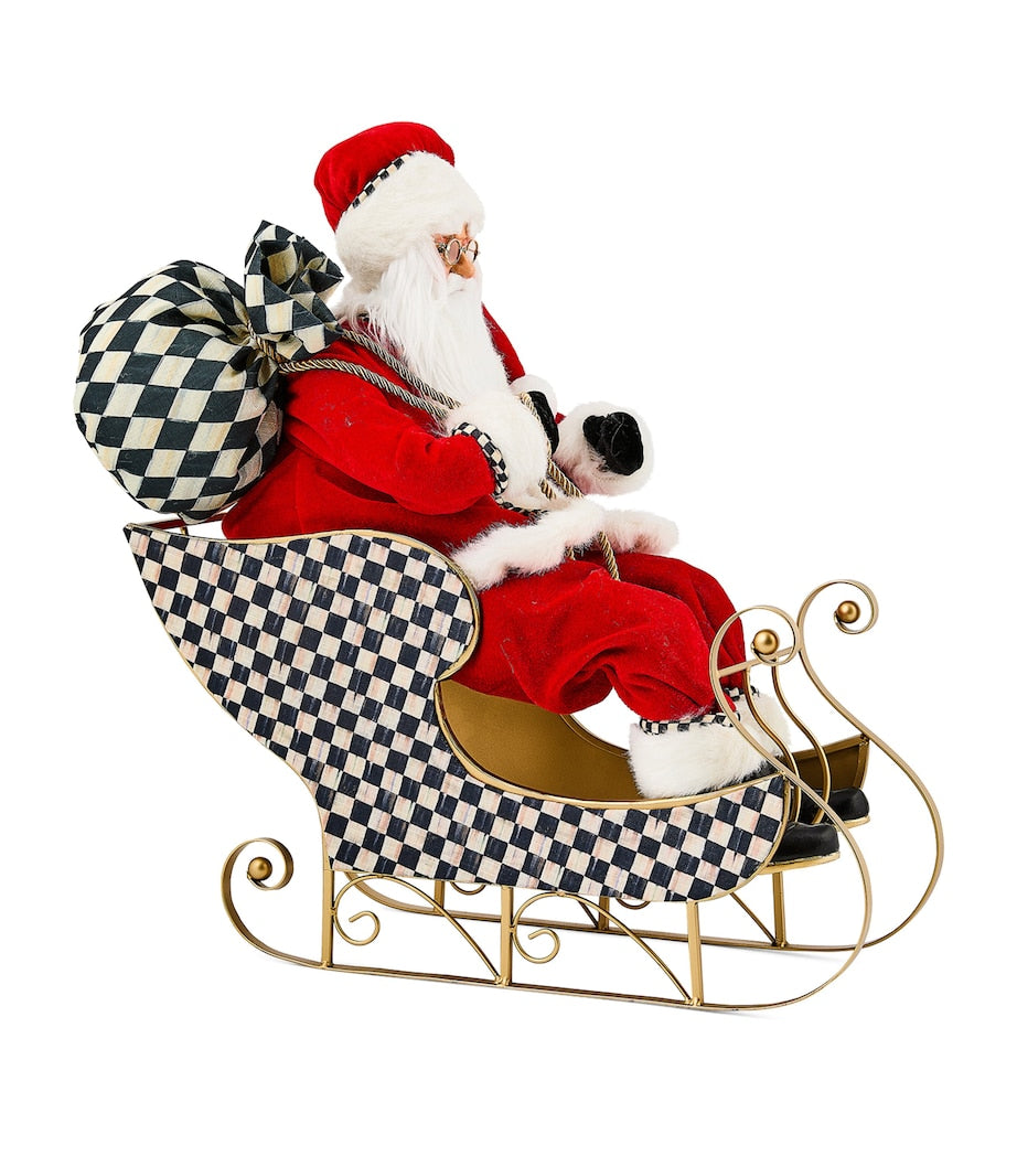 MacKenzie-Childs Courtly Santa in Sleigh ornament, imported from the UK