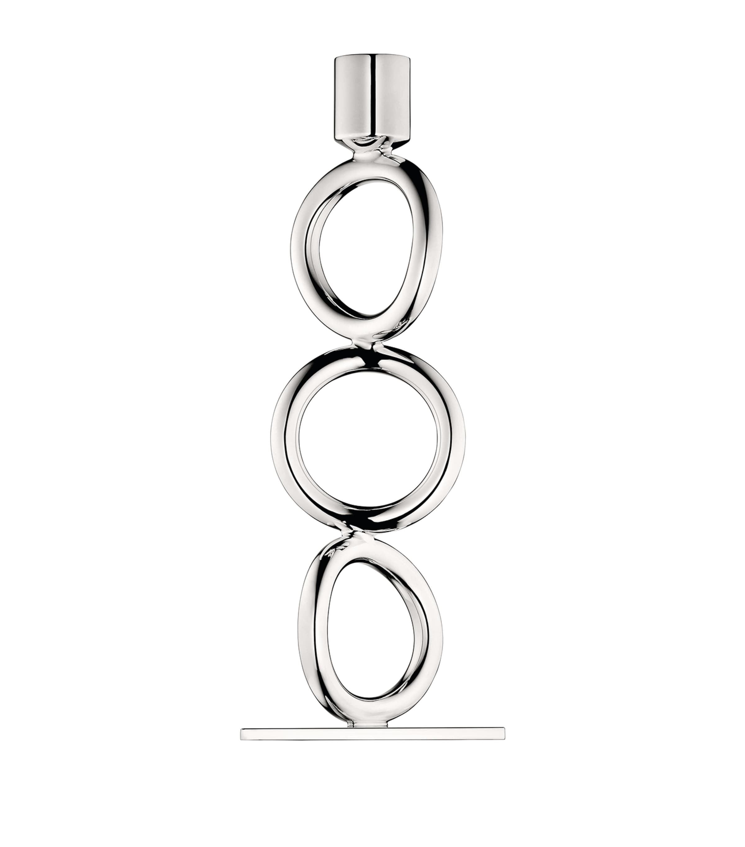 Christofle Silver-Plated Vertigo 3-Rings Candlestick Holder - British product