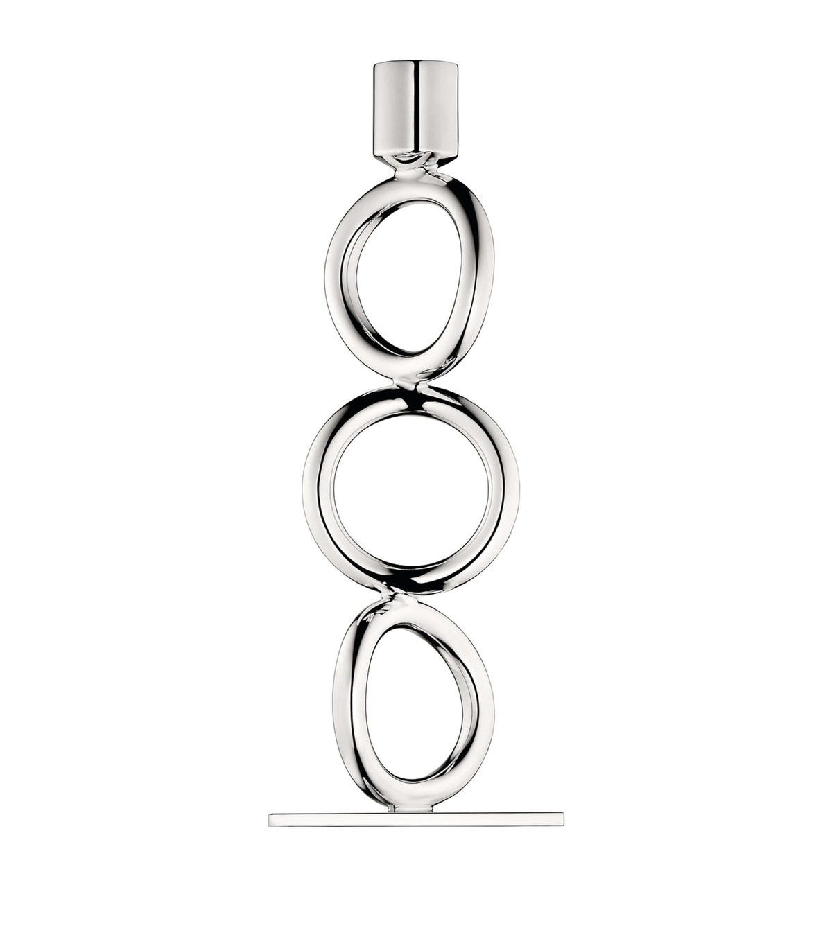 Christofle Silver-Plated Vertigo 3-Rings Candlestick Holder - British product