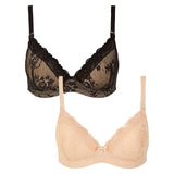 Black and Nude Lace Nursing T-Shirt Bras - 2 Pack GOODS Boots   