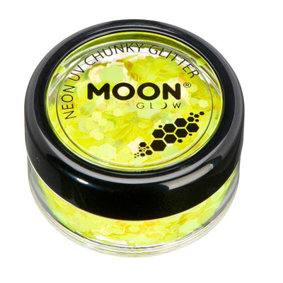 Superdrug Moon Glow Neon UV Chunky Glitter Yellow Face Body Makeup- Buy online at McGrocer