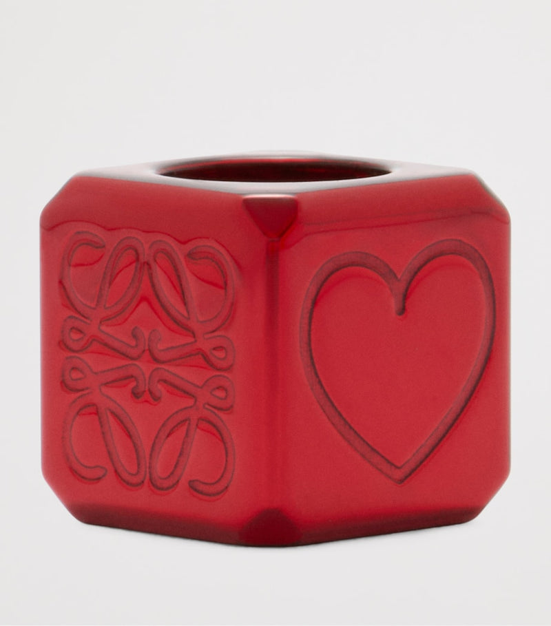 LOEWE Heart Dice Bag Charm brass accessory, imported from the UK