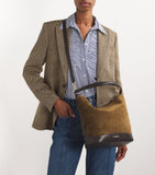 Sandro Paris suede-leather bucket bag 28cm, UK version