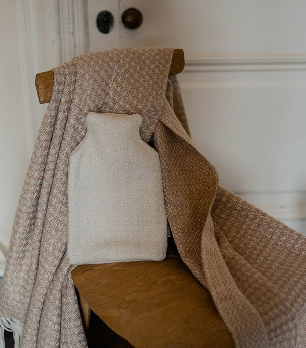 Small Alpaca-Blend Hot Water Bottle with Rose Fibre