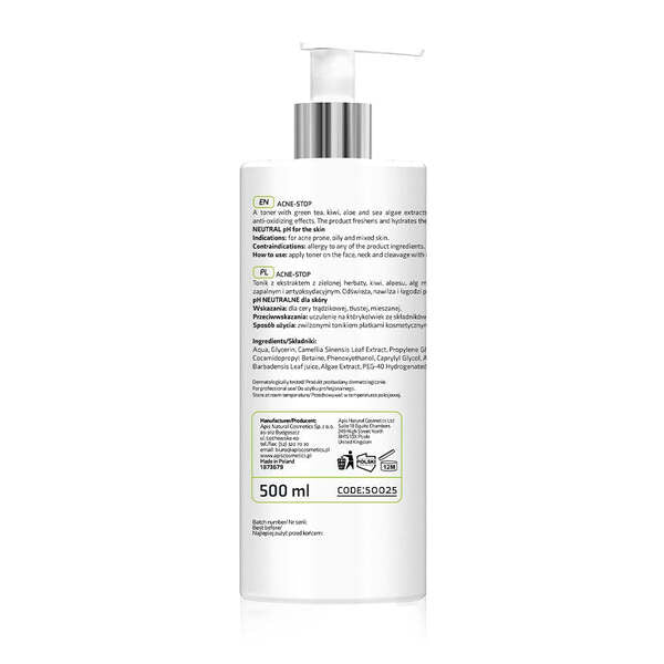 Apis ACNE-STOP toner with green tea 500ml, imported from the UK