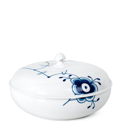 Harrods Royal Copenhagen Blue Fluted Mega Bowl with Lid 22.5cm- Buy online at McGrocer