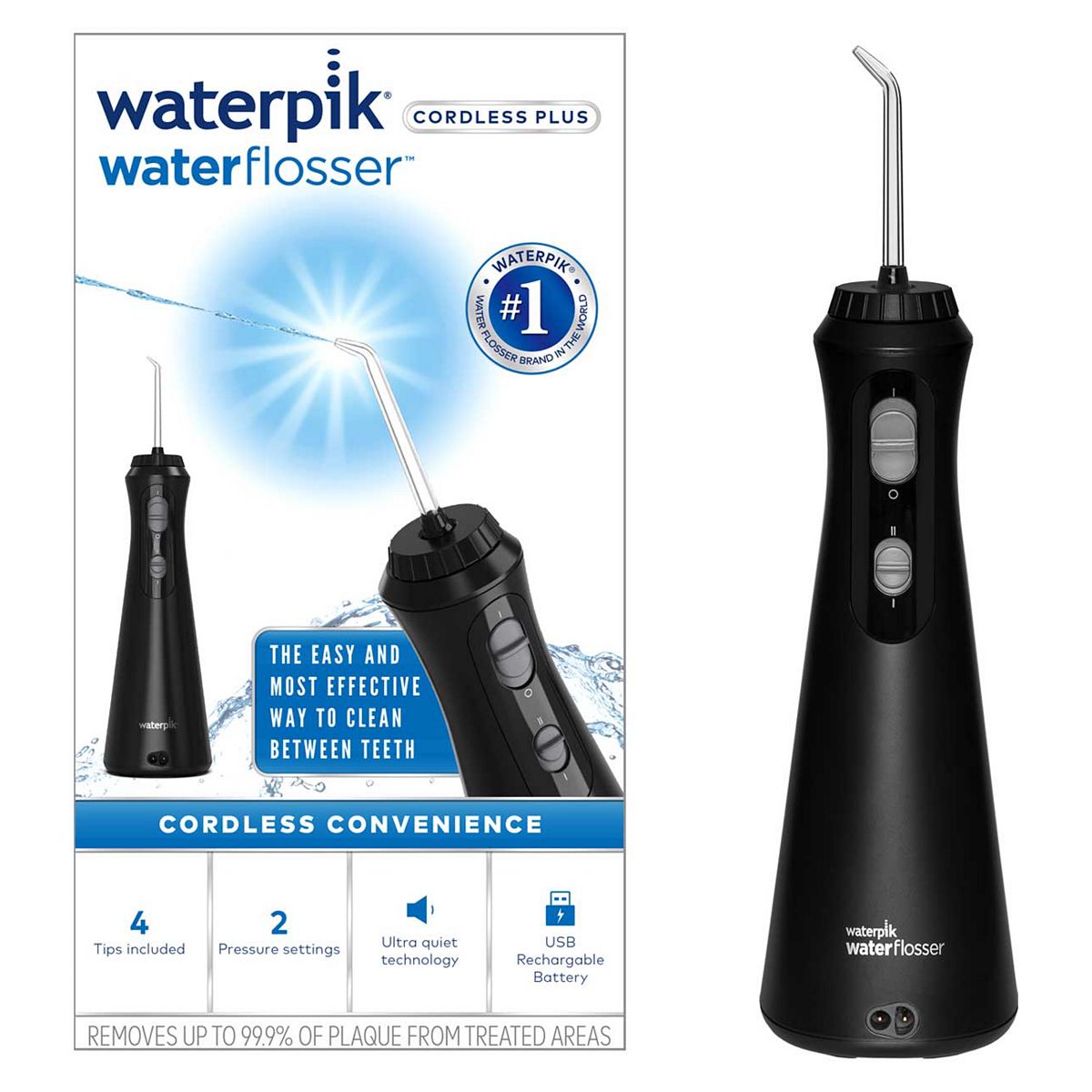 Waterpik Cordless Plus Water Flosser WP-492UK - Black GOODS Boots   