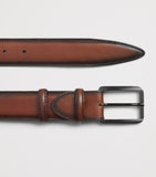 Elliot Rhodes burnished leather belt 3.5cm - British product