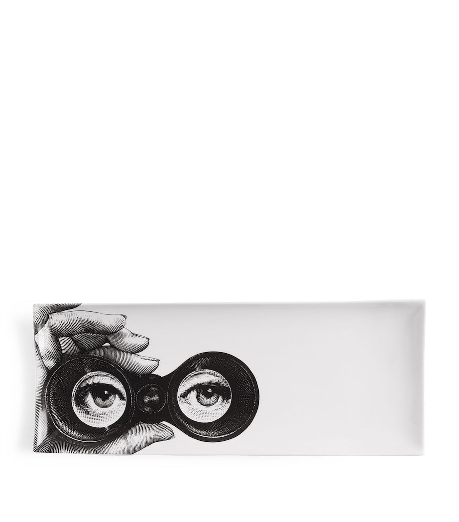 Fornasetti Occhi rectangular porcelain tray 38cm x 14cm - British product