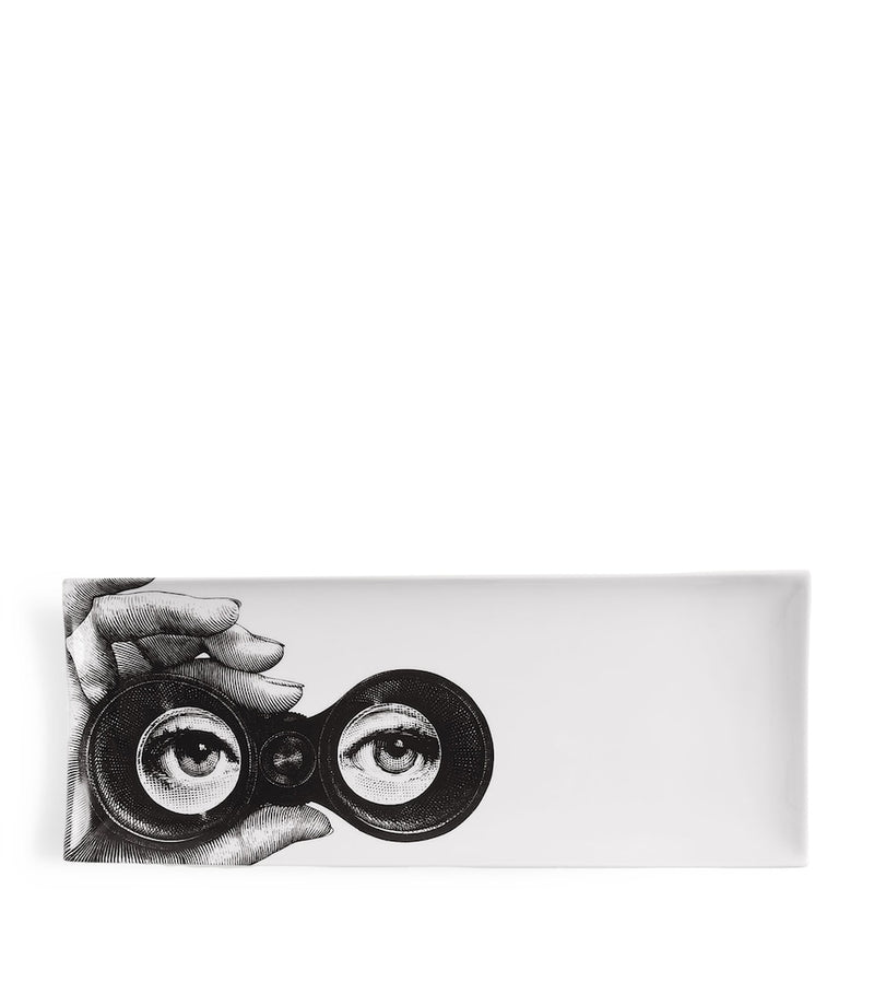 Fornasetti Occhi rectangular porcelain tray 38cm x 14cm - British product