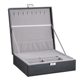 Livingandhome double tier travel jewelry box black - British product