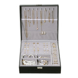 Livingandhome double tier travel jewelry box black - British product