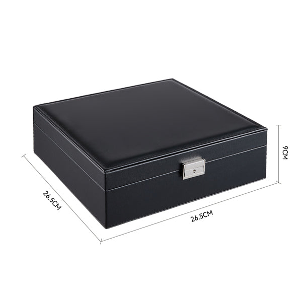 Livingandhome double tier travel jewelry box black - British product