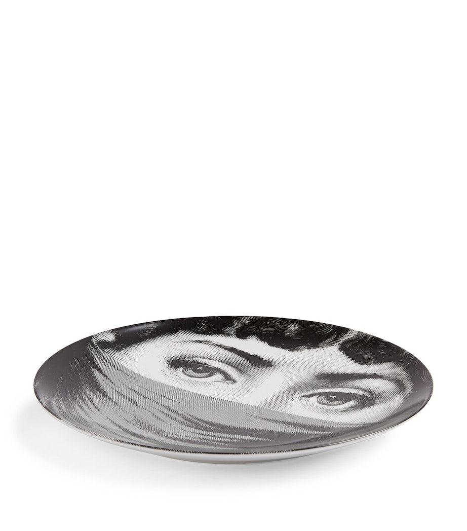 Fornasetti porcelain wall plate with illustrated design 26cm - British product