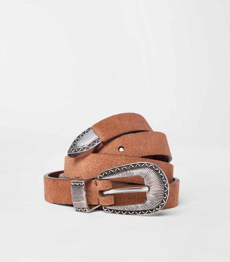 Brunello Cucinelli leather belt with Western-inspired buckle 2cm (British brand)