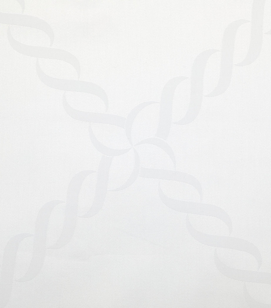Pratesi Super King flat sheet with striped chain motif, 300cm x 270cm, imported from the UK