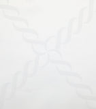 Pratesi Super King flat sheet with striped chain motif, 300cm x 270cm, imported from the UK