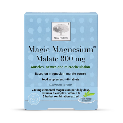 Holland & Barrett New Nordic Magic Magnesium Malat Magnesium Kosttilskudd 60 Tabletter- Kjøp online hos McGrocer