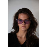 SVNX oversized cateye sunglasses in purple, UK version