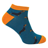 Mr Heron Mens Bamboo Animal Trainer Socks 6-11 UK GOODS Superdrug Sausage Dog (Teal)  