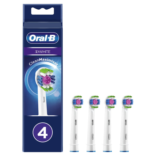 Oral-B 3D White Replacement Electric Toothbrush Heads x4 electric & battery toothbrushes Sainsburys   