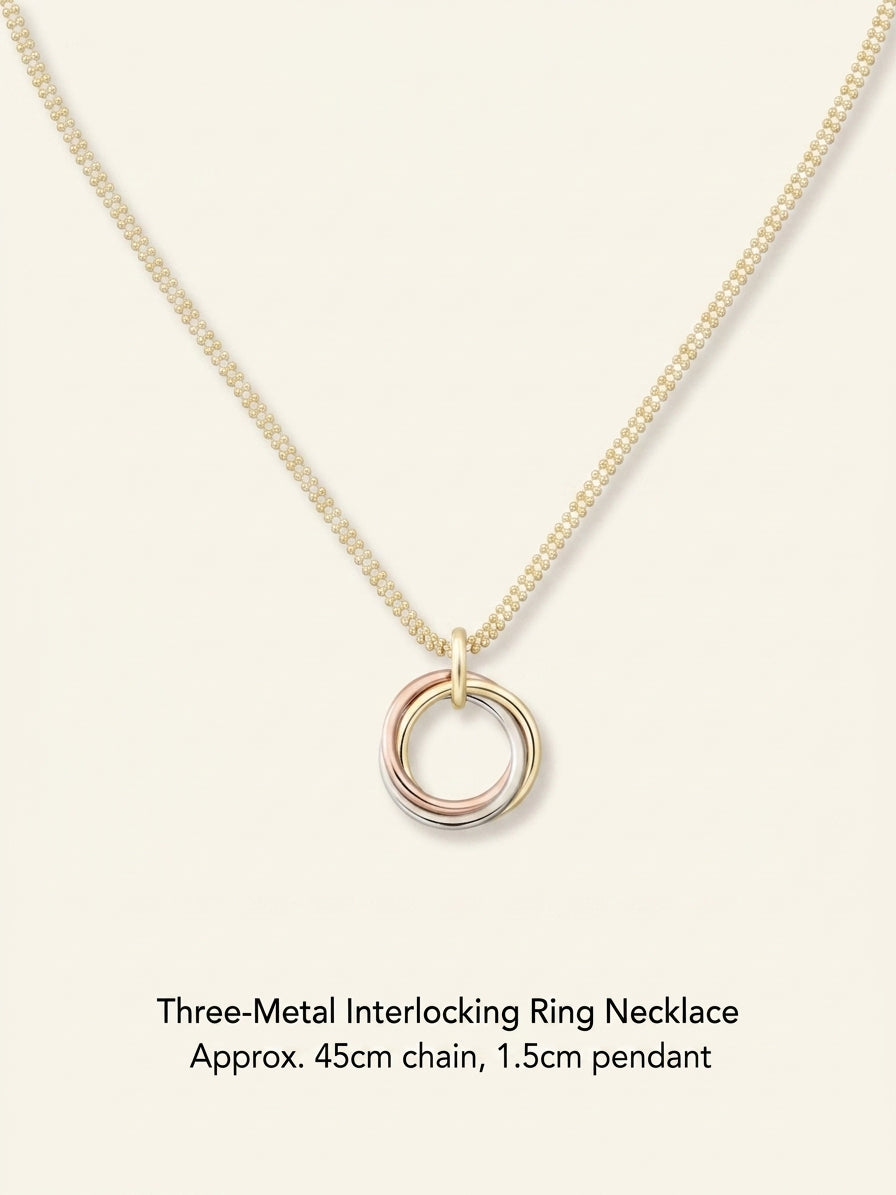 Cartier Trinity necklace in three-tone gold, imported from the UK