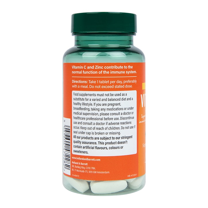 Holland & Barrett Vitamin C & Zinc 60 Tablets GOODS Holland&Barrett   