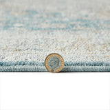 Elegant Heirloom Blue & Ivory Patterned Rug in 2 Sizes