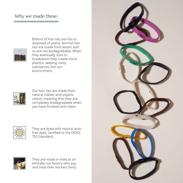 Wild & Stone | Plastic Free Hair Ties - 6 Pack - MultiColour GOODS Superdrug   