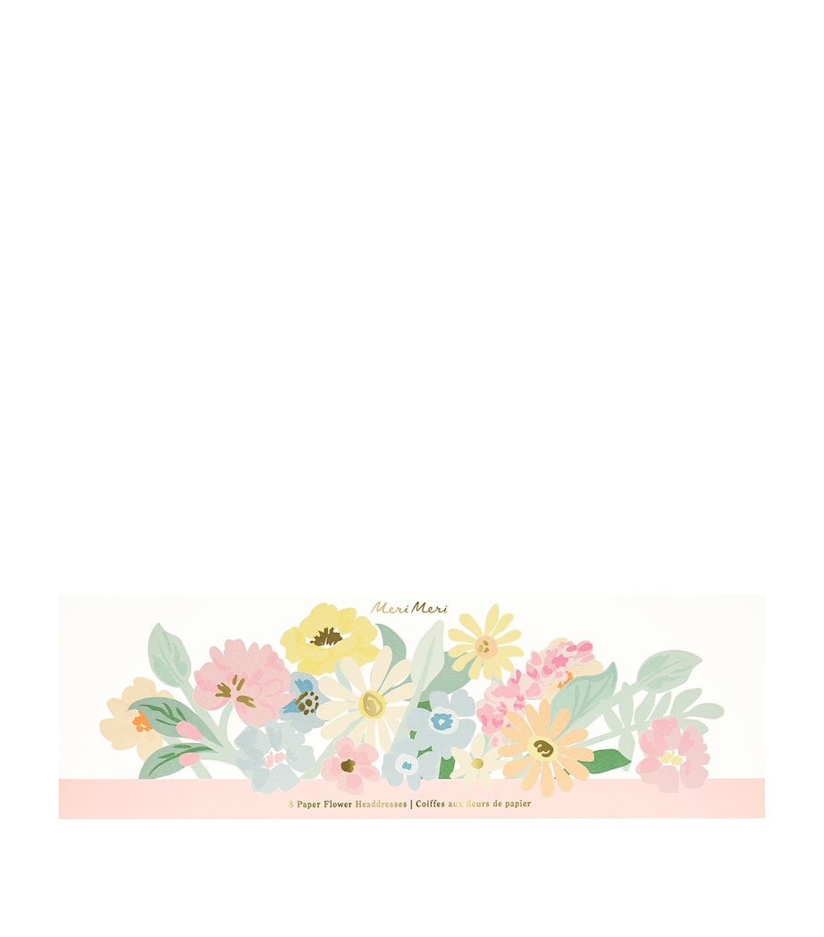 Meri Meri set of 8 paper flower crowns, UK version