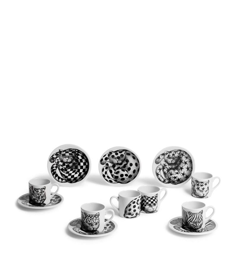 Fornasetti High Fidelity coffee cups set of 6 - British product