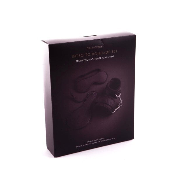 Ann Summers bondage set with neoprene blindfold, handcuffs, and mini paddle, UK version