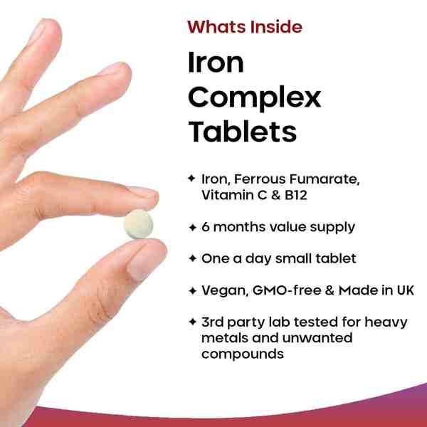 Iron Tablets Complex High Strength Complex + Vitamins C, B12 GOODS Superdrug   