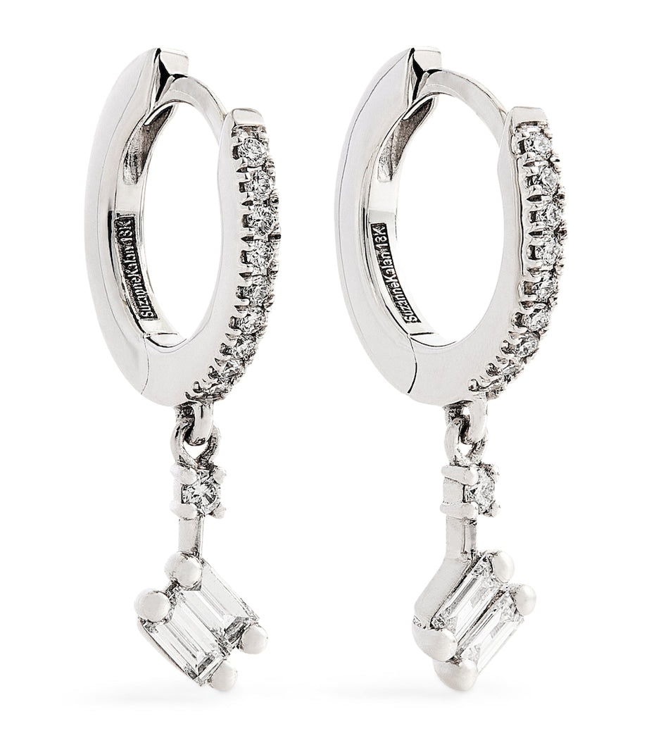 Suzanne Kalan white gold diamond drop earrings, imported from the UK