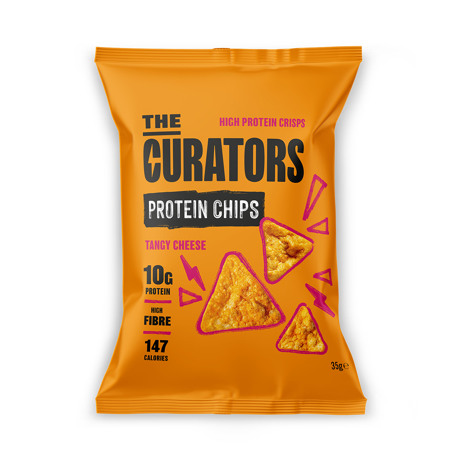 The Curators tangy cheese protein crisps 35g (British brand)