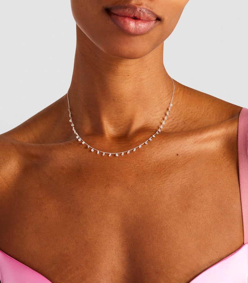Persée white gold diamond necklace with 31 stones - British product