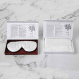 White Lotus 100% mulberry silk pillowcase and eye mask set, imported from the UK
