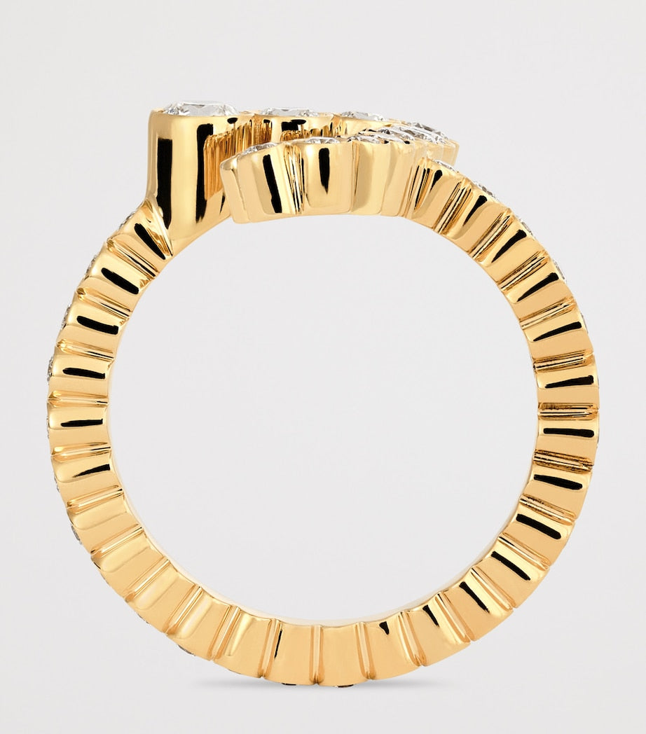 Sophie Bille Brahe yellow gold diamond initial ring (British brand)