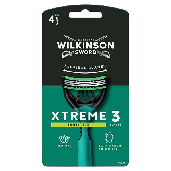 Wilkinson Sword Sensitive Disposable Razors 4 Pack (British brand)
