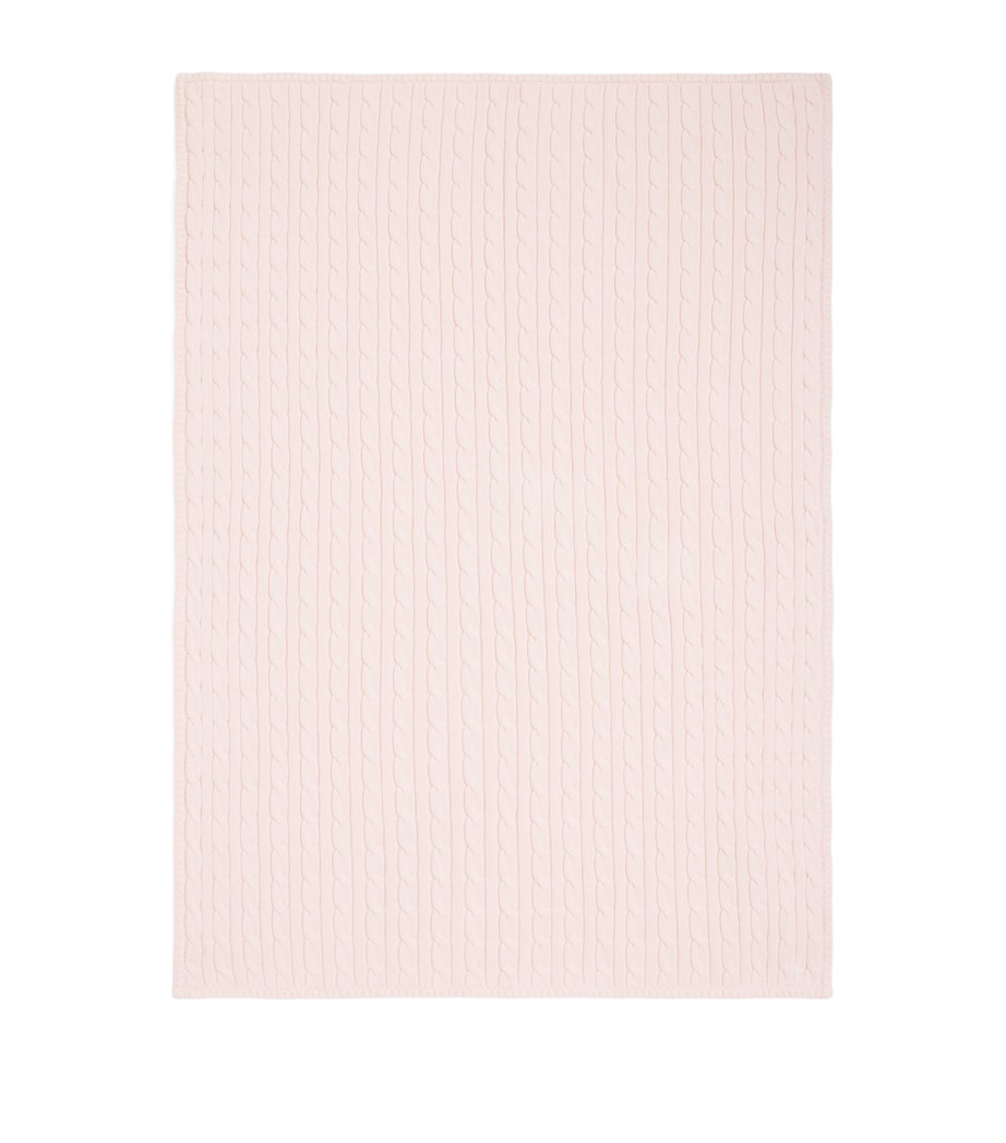 Ralph Lauren cotton cable-knit baby blanket with Polo Pony, UK version