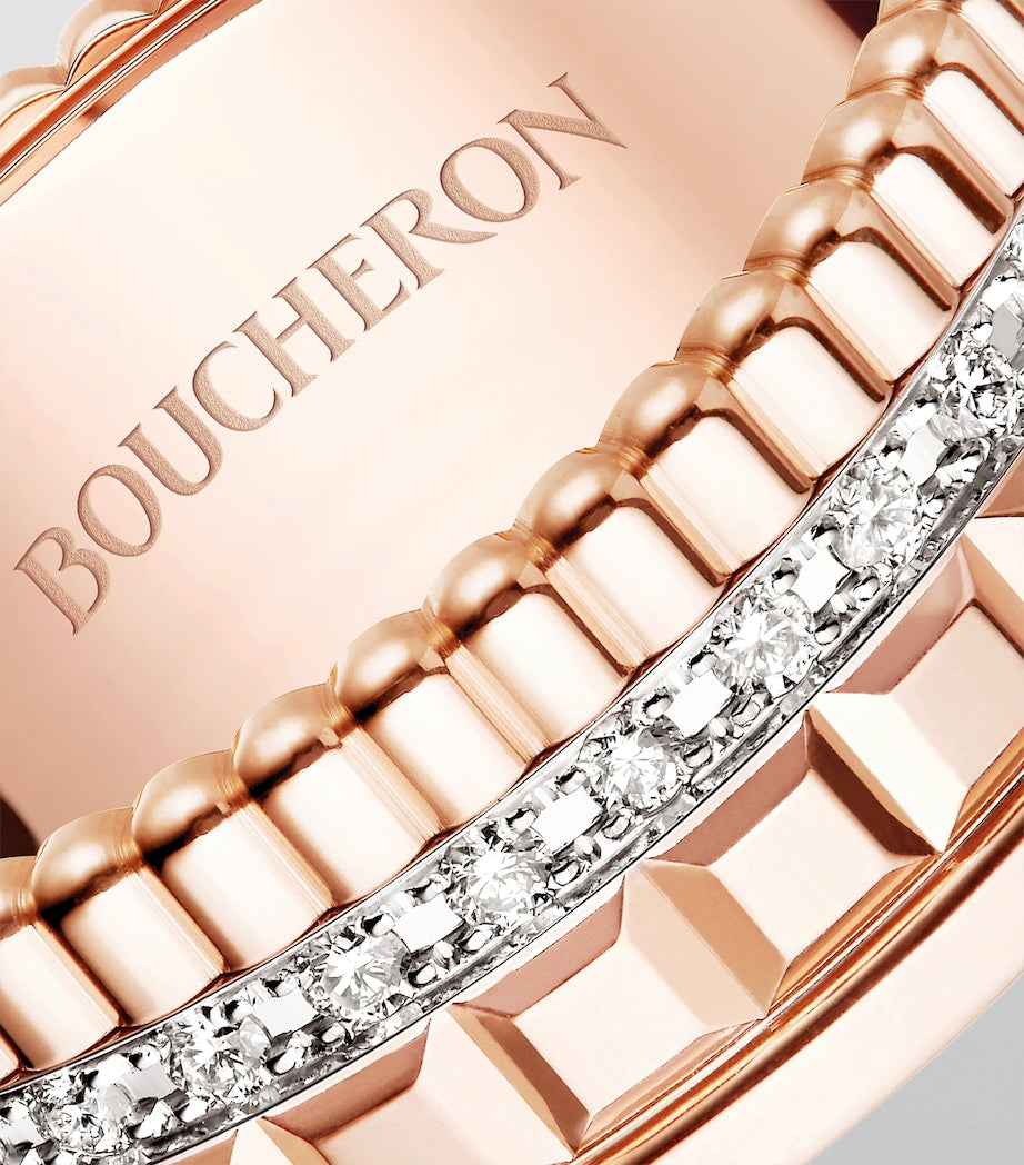 Boucheron Quatre Radiant small rose gold diamond ring, imported from the UK