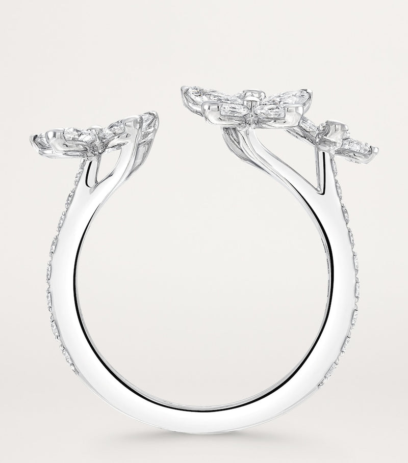Graff white gold butterfly diamond ring, imported from the UK