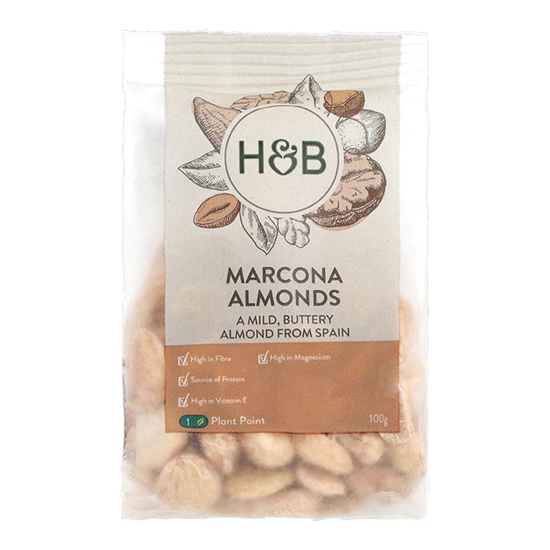 Holland & Barrett Marcona Almonds 100g, imported from the UK