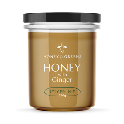 Honey & Greens British Honey with Ginger 240g
