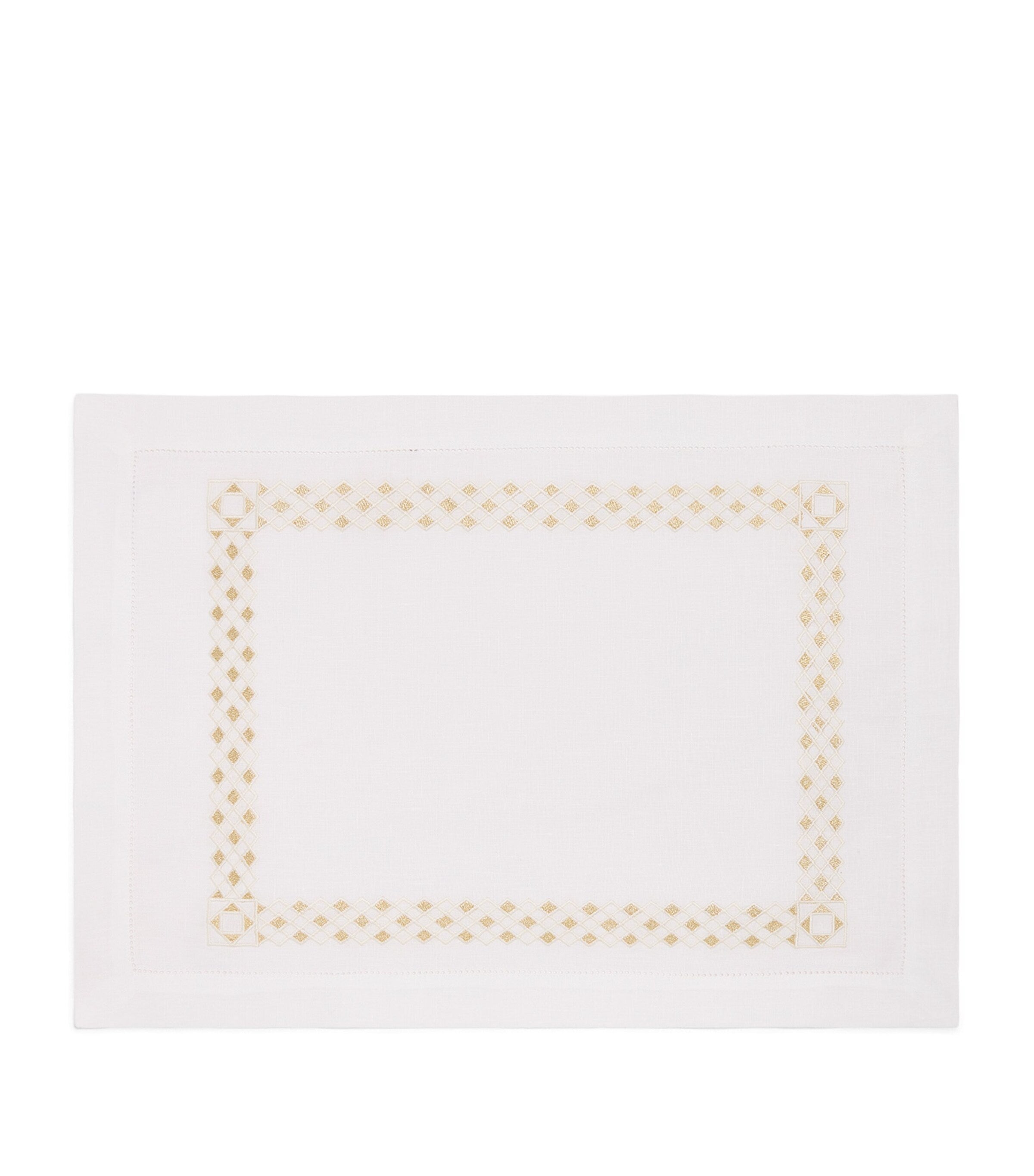 Dea linen embroidered Liri placemat 35cm x 50cm - British product