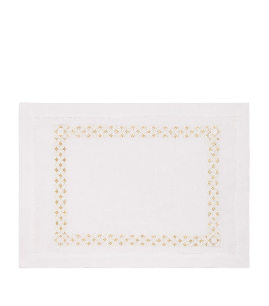 Dea linen embroidered Liri placemat 35cm x 50cm - British product