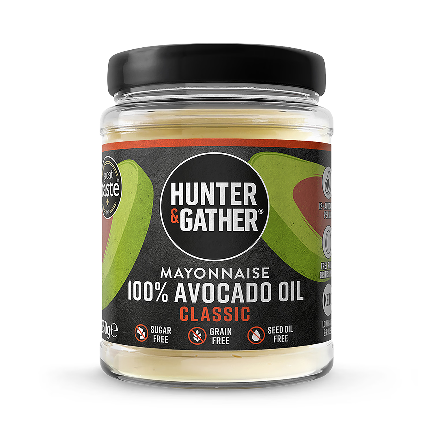 Hunter Gather classic avocado oil mayonnaise 250g, UK version
