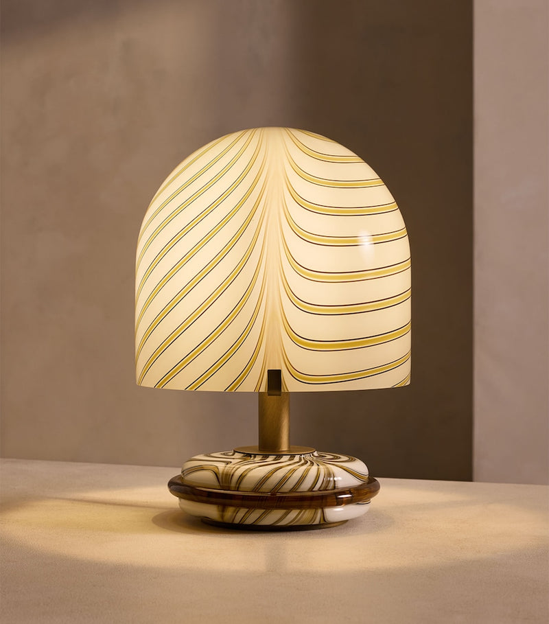 Glass Dimmable Table Lamp with Bell-Shaped Shade, 38cm Height